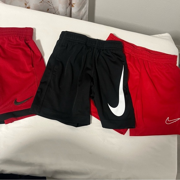 Nike Boys XS Bundle of (3) Performance Activewear Logo Black and Red Shorts EUC - Picture 1 of 11